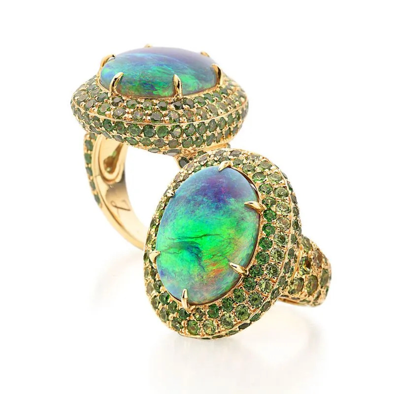 Crystal-opal-damantoid-garnet-ring-Credit-Tamzen-Z